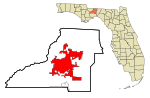 Leon County Florida Incorporated and Unincorporated areas Tallahassee Highlighted